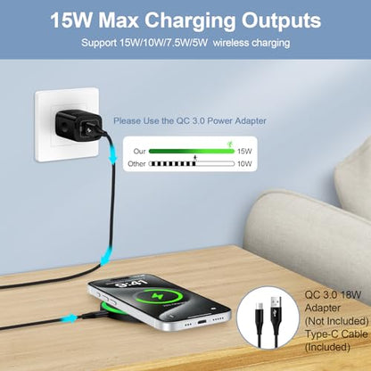 Fast Wireless Phone Charger for Motorola Razr 2024/Edge 2024/G Power 2025/