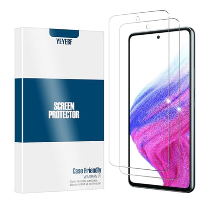 Galaxy A53 5G Premium Tempered Glass Screen Protectors, [2 Pack] [Anti-scratch] [3D Glass] [Case-Friendly] Screen Protector Glass for Samsung Galaxy A53 - size: Galaxy A53 5G