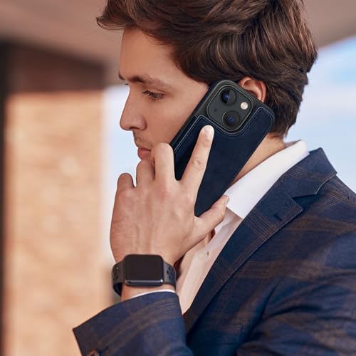 DJDUCK Designed for iPhone 15 Case Wallet with Card Holder, [Magnetic Clasp Cover] [RFID Blocking Leather Protection] Shockproof Women Men Cases 6.1 Inch for Apple 15 Dark Blue - color: Dark Blue