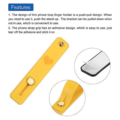 MECCANIXITY 2 Pcs Phone Loop Finger Holder Silicone Phone Strap Grip Holder Cell Phone Grip Stand for Most Smartphones Yellow,Pink - color: Yellow,Pink