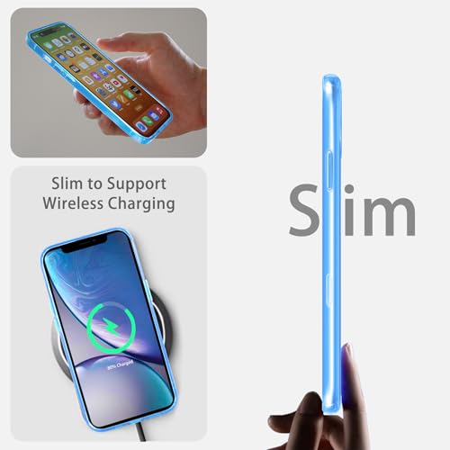 JJGoo Compatiable with iPhone XR Case Clear, Transparent Shockproof Phone Case, Slim Anti-Scratch Hard PC Back Protective Cover Bumper, Transparent Blue - color: Transparent Blue