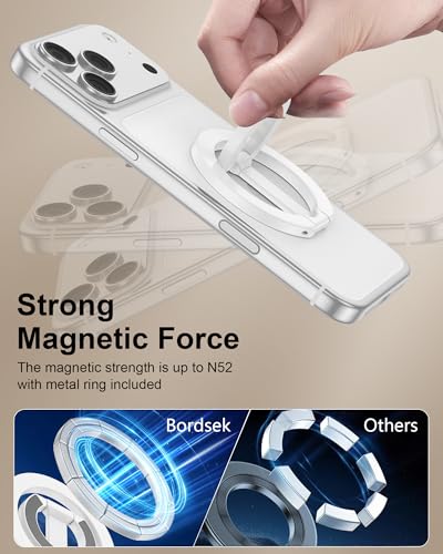 Magnetic Phone Ring Holder for iPhone 17 Pro Max/17Pro/Air/17/16 Pro/15/14 - color: White