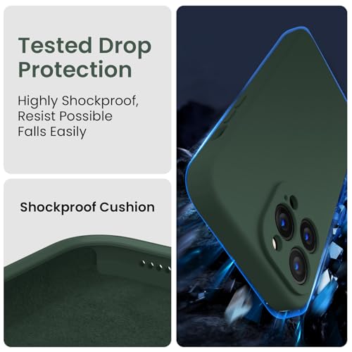 FireNova Designed for iPhone 13 Pro Max Case, Silicone [Camera Protection] Phone Case, Soft Anti-Scratch Microfiber Lining Inside, 6.7 inch, Alpine Green - color: Alpine Green, size: Iphone 13 Pro Max