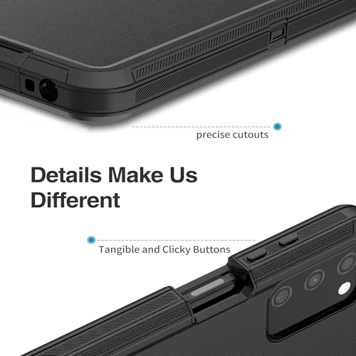 for Samsung Galaxy A03S Case, Heavy Duty Protective Case with [3 in 1] Rugged Rubber Shockproof Protection Cover for Galaxy A03S(Black) - color: Black