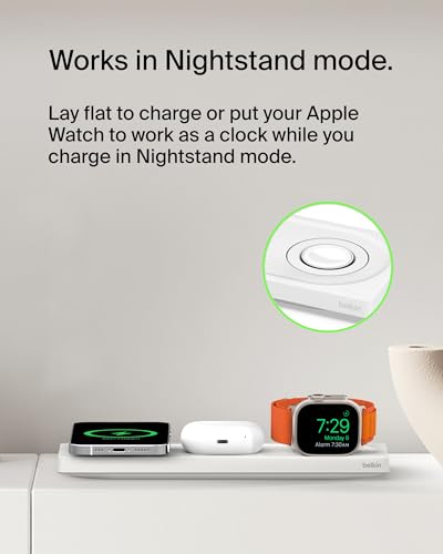 Belkin BoostCharge Pro 15W 3-In-1 Wireless MagSafe Charging Pad - White - color: White, style: New