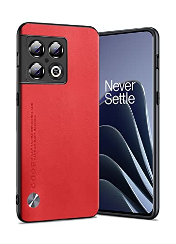 for OnePlus 10 Pro Case 5G, Soft TPU Artificial Leather Back, Extremely Light Ultra-Light Cover, Anti-Fingerprint-Scratch Camera Protection Phone Case for Oneplus 10 Pro (Red) - color: Red, size: OnePlus 10 Pro