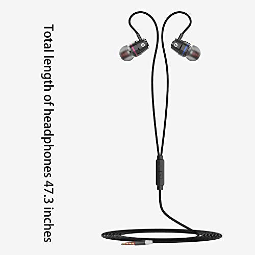 VPB Corded Earbuds HiFi Dynamic Earphones with Deep Bass Driven Noise Isolation Metal Cavity Compatible with iPhone iPad Samsung LG Tablet with Mic (4 Pairs+Microphone) - color: 4 pairs+Microphone