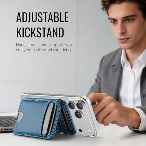 for Magsafe Wallet Magnetic RFID Blocking Card Holders, Blue - color: Blue