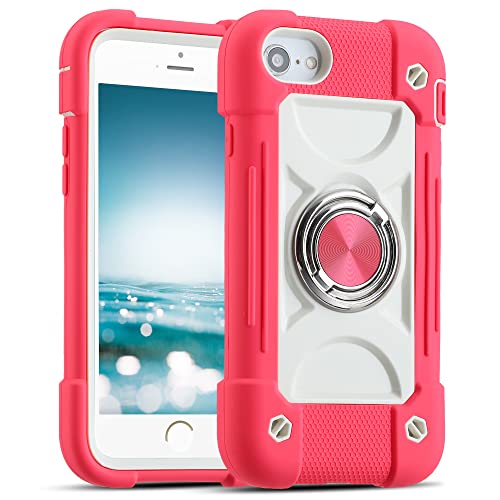 MARKILL Compatible with iPhone Case with Ring Stand, Heavy-Duty Military Grade Shockproof Phone Cover (Hot Pink, iPhone SE 3rd/2nd/iPhone 8/7/6S/6) - color: Hot Pink, size: iPhone SE 3rd/2nd/iPhone 8/7/6S/6