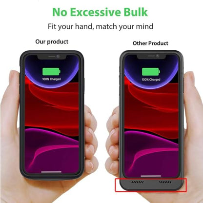Battery Case for iPhone 11, 7000mAh Slim Portable Rechargeable Smart Protective Pack Cover Power Bank Charging Case Compatible with iPhone 11 (6.1 inch) Extended Battery Charger Cover(Black) - size: iPhone 11-7000mAh