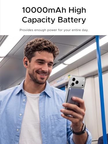 UGREEN Magflow Air 10000mAh Qi2 15W Wireless Power Bank Built-in Cable - color: Grey