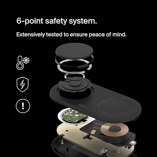 Belkin Qi2 15W 2 in 1 Wireless Charging Pad with USB-C Port - color: Black, style: 2 in 1