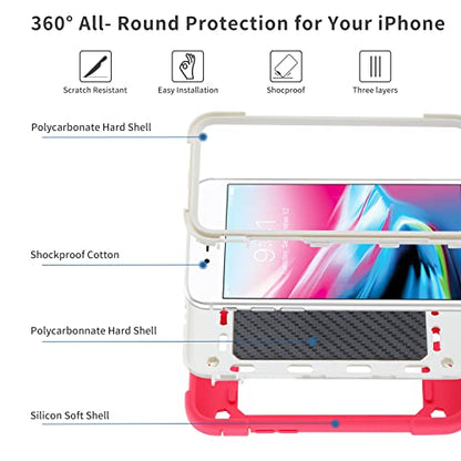 MARKILL Compatible with iPhone 8 Plus/6 Plus Case,iPhone 7 Plus case/iPhone 6S Plus Case 5.5 Inch with Ring Stand, Heavy-Duty Military Grade Shockproof Phone Cover. Hot Pink - color: Hot Pink, size: iPhone 8 Plus/iPhone 7 Plus/6S Plus/6 Plus 5.5"