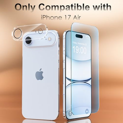 Fotbor [3+3 Pack for iPhone Air Screen Protector, Anti-Blue Light, [Eye Protection] 9H+ Tempered Glass with Camera Lens Protector - size: iPhone Air - 6.5 inch