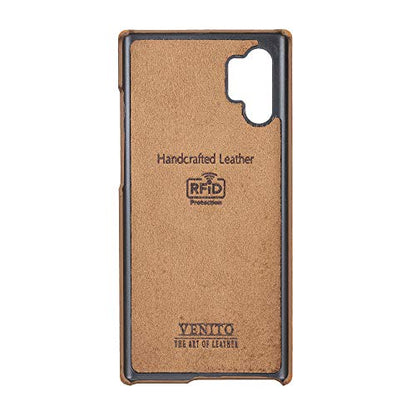 Venito Florence Leather Wallet Phone Case Compatible with Samsung Galaxy Note 1 Plus - Extra Secure with RFID Blocking - Detachable Phone Wallet (Antique Brown) - color: Antique Brown, size: Note10 Plus