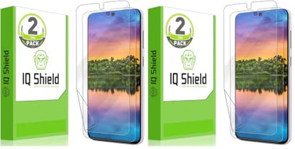 IQShield 4 Pack Screen Protector for Samsung Galaxy S23 Plus 5G/ Galaxy S23+ (6.6 Inch, 2023 Release) Works with Fingerprint Scanner Anti-Bubble Clear TPU Film - size: 6.6 Inch (Pack of 2)