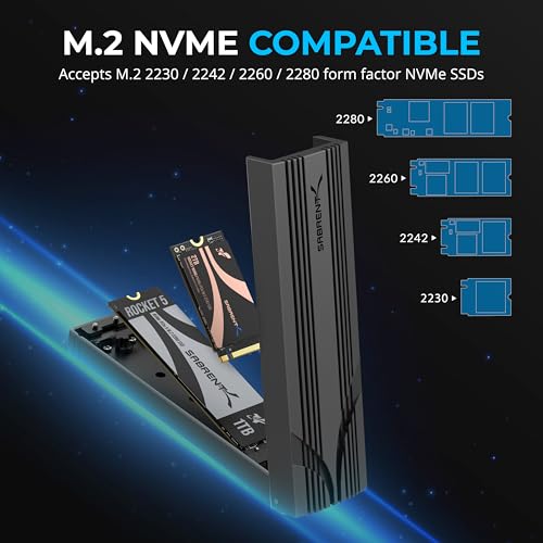 SABRENT USB-C NVMe Enclosure & Reader, M.2 PCIe SSD, 10Gbps (EC-PNVO) - color: CHARCOAL