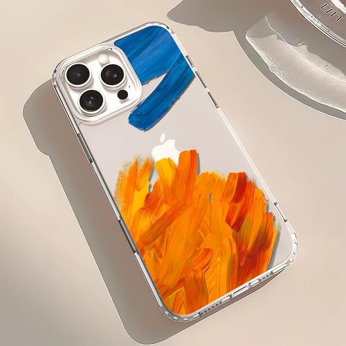 IAIYOXI Clear Case for iPhone 16, [Crystal Clear Military-Grade Drop Protection], Non-Yellowing, Slim Lightweight Transparent TPU Bumper Phone Case Cover Design - Oil Ink - color: Oil Painting Ink, size: iPhone 16