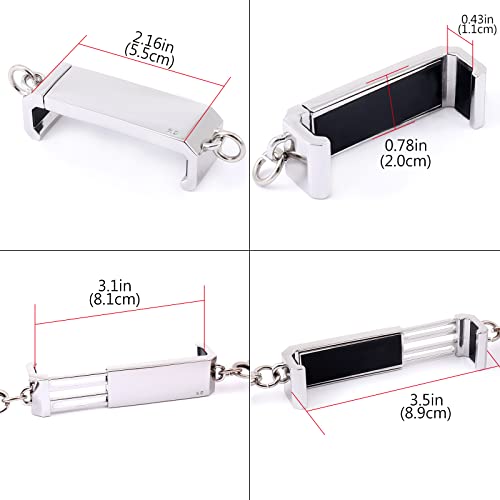 Portable Crossbody Phone Lanyard - Adjustable Metal Chain Case - color: Cell Phone Clips and Chains（silver White Color）x03