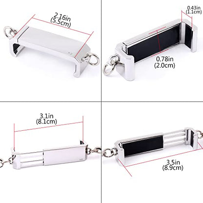 Portable Crossbody Phone Lanyard - Adjustable Metal Chain Case - color: Cell Phone Clips and Chains（silver White Color）x03