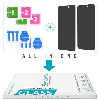 2 Pack Matte Privacy Screen Protector for iPhone 15 Pro Max - size: iPhone 15 Pro Max 6.7-Inch