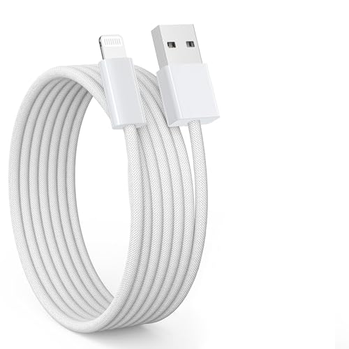 USB-A to Lightning Cable 6.6FT Fast Woven Charging Cord for Apple iPhone 14/13/12/11 XR XS X 8 7 6, iPad 9/8/7/6th, Carplay Charger Cord - size: 6.6ft