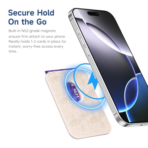LoeoeL Magnetic Phone Wallet Compatible with Magsafe Wallet, Silicone ID Credit Card Holder Wallets for Back of Phone Pocket, Slim Thin Pouch Sleeve Wallets for iPhone Samsung, Beige Stone - color: Beige