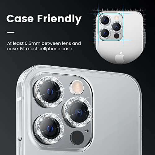 Tensea Bling Camera Lens Protector for iPhone 14 Pro/iPhone 14 Pro Max - color: Glitter Silver