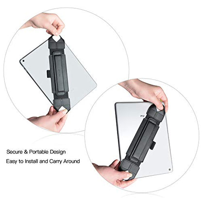 joylink iPad Hand Holder Strap with Pen Loop and 360° Swivel Leather Handle Grip Elastic Belt, Compatible with iPad Air, iPad Pro, Samsung and Nexus, 10.1 Inch Tablets, Black Upgrade Version