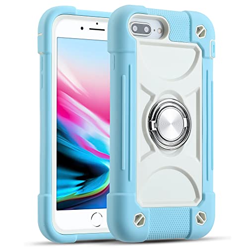 MARKILL Compatible with iPhone 8 Plus/6 Plus Case,iPhone 7 Plus case/iPhone 6S Plus Case 5.5 Inch with Ring Stand, Heavy-Duty Military Grade Shockproof Phone Cover. - color: Ice Blue, size: iPhone 8 Plus/iPhone 7 Plus/6S Plus/6 Plus 5.5"
