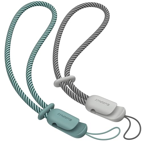 SURPHY 2 Pack Phone Lanyard, Phone Wrist Strap for Case, Camera Wrist Strap - color: Green & Gray