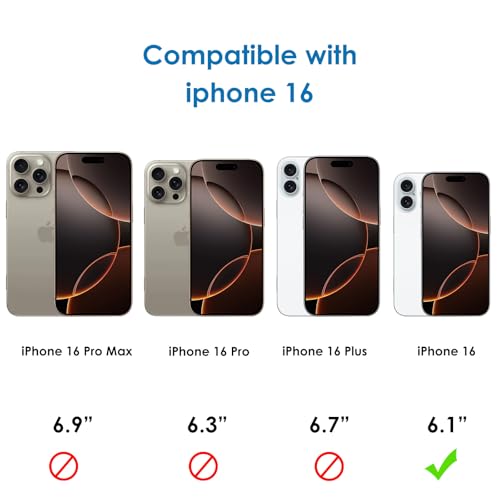Ultra-Clear Hybrid Case Shockproof & Anti-Yellowing Phone Case | TPU + Acrylic Dual Protection | Slim Fit & Scratch-Resistant Design for iPhone 16 - size: iphone 16