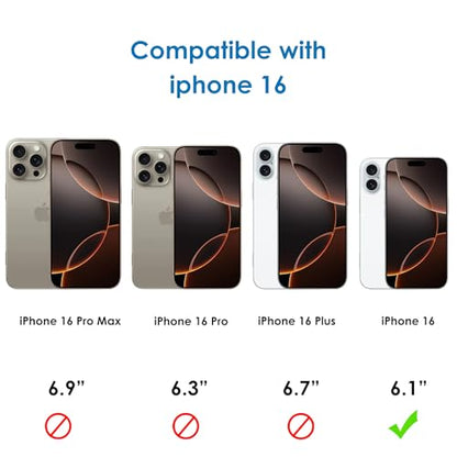 Ultra-Clear Hybrid Case Shockproof & Anti-Yellowing Phone Case | TPU + Acrylic Dual Protection | Slim Fit & Scratch-Resistant Design for iPhone 16 - size: iphone 16