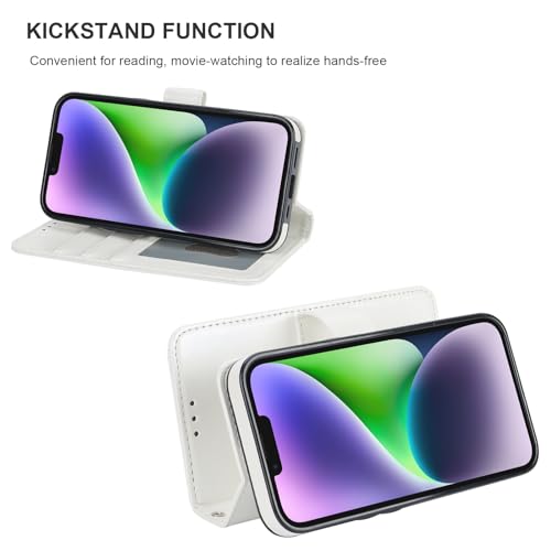 Bocasal for MagSafe Wallet Case Card Holder for iPhone 14, White - color: White for MagSafe