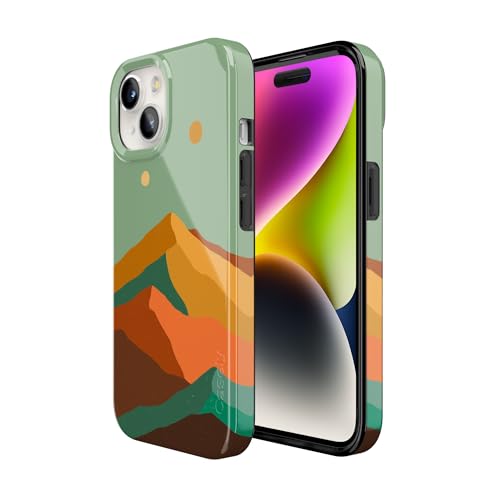 Casely iPhone 15 Plus Case | Endless Peaks | Colorblock Mountain | Compatible with MagSafe | Classic Ultra Slim Design - color: Endless Peaks | Colorblock Mountain