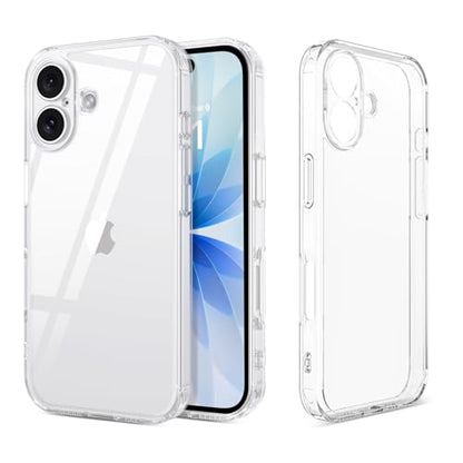 YINLAI Compatible with iPhone 17 Case, Crystal Transparent Anti-Yellowing Upgraded Full Camera Protection Supports Wireless Charging Slim Shockproof Protective Phone Cover 6.3" (Clear) - color: Clear, size: iPhone 17 6.3"