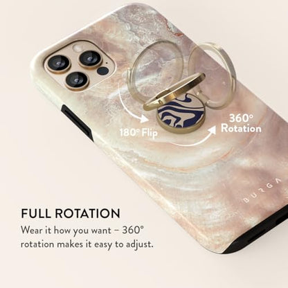 BURGA Cell Phone Ring, Holder Grip and Stand - Finger Phone Grip for Back of Smartphone Case, Kickstand 360 Rotation, Universal Ring for iPhone Samsung Galaxy Huawei Google Pixel, Stylish Accessories - color: Vigilant, style: Gold
