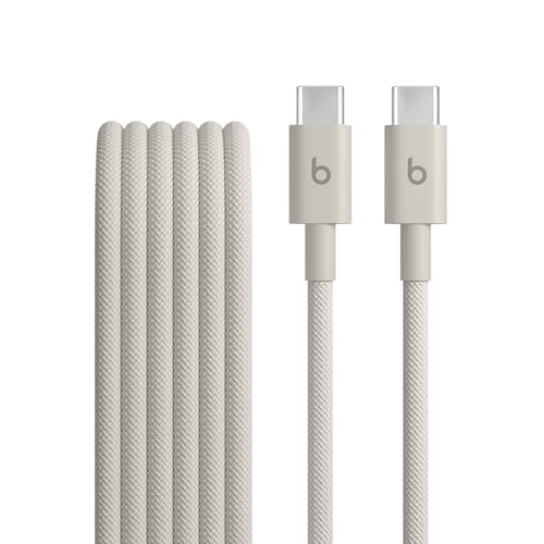 Beats USB-C to USB-C Woven Cable Fast Charging Durable/Tangle-Free Compatible Charger for Apple & Android Devices (1.5 m, 5 ft) - Surge Stone - color: Surge Stone, size: 5 ft, style: USB-C to USB-C