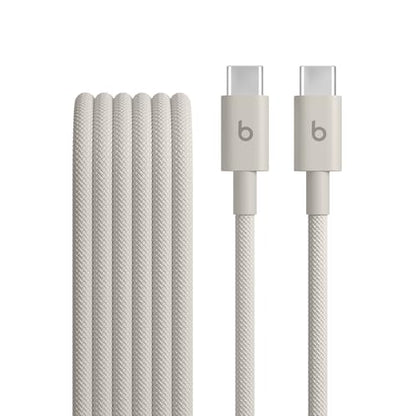 Beats USB-C to USB-C Woven Cable Fast Charging Durable/Tangle-Free Compatible Charger for Apple & Android Devices (1.5 m, 5 ft) - Surge Stone - color: Surge Stone, size: 5 ft, style: USB-C to USB-C