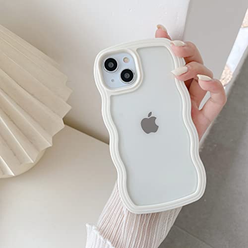 QLTYPRI Cute Wavy Case for iPhone 11 Clear Phone Case, White | Aesthetic Curly Frame Shape Transparent TPU Phone Case for Girls Women, Soft Silicone TPU Bumper Shockproof Protective Cover - color: White, size: iPhone 11