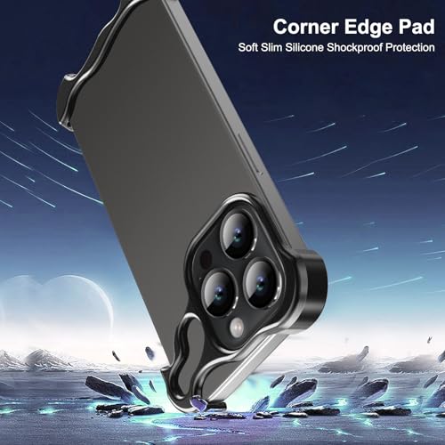 Frameless Phone Case Crafted for iPhone 12 Pro Max Black - color: Aluminum Black, size: iPhone 12 Pro Max