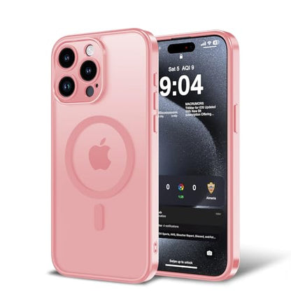 Magnetic Case for iPhone 13 Pro 6.1-Inch, [Compatible with Magsafe][Full Camera Protection] Ultra Slim Translucent Matte Shockproof Protection Phone Cover-Pink - color: Pink, size: iPhone 13 Pro