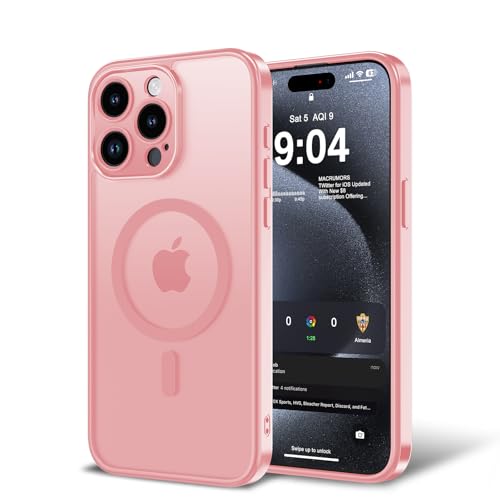 Magnetic Case for iPhone 13 Pro 6.1-Inch, [Compatible with Magsafe][Full Camera Protection] Ultra Slim Translucent Matte Shockproof Protection Phone Cover-Pink - color: Pink, size: iPhone 13 Pro