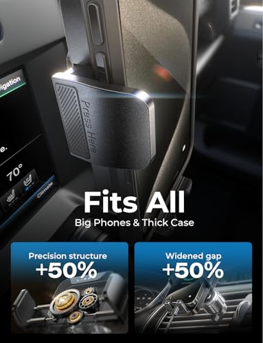 LISEN for iPhone 18 Pro Max Car Phone Holder 2-in-1 Suction Cup Mount-Black