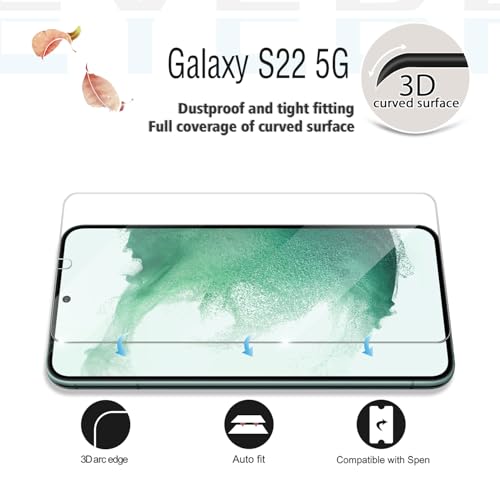 Screen Protector for Samsung Galaxy S22, [2+2 Pack] Tempered Glass for Galaxy S22 & Camera Lens Protectors[Ultrasonic Fingerprint Unlock] [Case Friendly] [Bubble-Free] - size: Galaxy S22