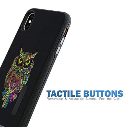 CasesOnDeck Case Compatible with [Apple iPhone X | iPhone Xs][Grip Tactical] iPhone Xs Hybrid Bump and Drop Protection Case Slim Fit Dual Layer Cover (Colorful Owl) - color: Colorful Owl