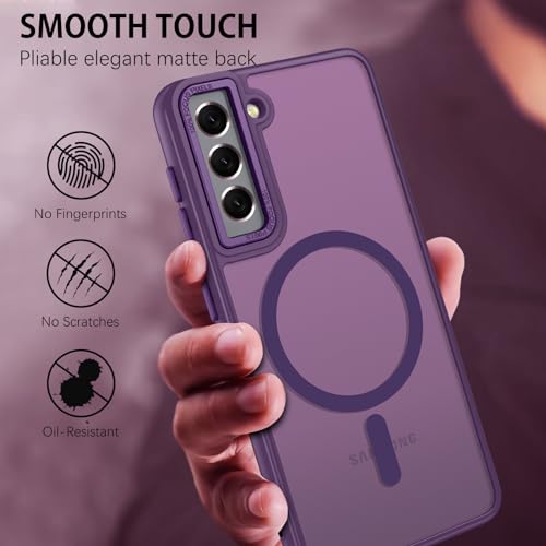 GUAGUA for Samsung Galaxy S21 5G Case Magnetic Cases Translucent Matte Back Slim Shockproof Protective Phone Case for Samsung S21 6.2 Inch for Men Women, Dark Purple - color: Dark Purple