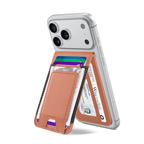 for MagSafe Wallet with Money Clip, Magnetic iPhone Wallet Stand, Brown - color: Brown