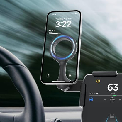 CYBERGUYS! Magnetic Phone Mount for Tesla Monitor - Tesla Model 3/Y X/S (2022) Accessories for All Cell Phones - Strong Magnetic Hold Tesla Phone Mount - Tesla Phone Holder Mag Safe Compatible - Black