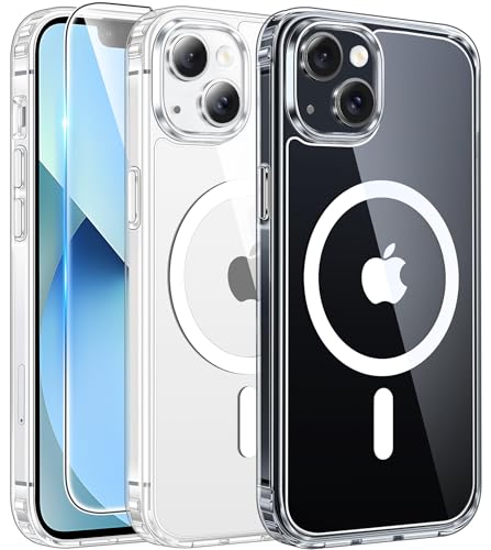 FNTCASE for iPhone 13 Mini/12 Mini Clear Case Compatible with Magsafe | Anti Yellowing, Military Grade Drop Protection, Slim Magnetic Phone Cases, Shockproof Bumper, Transparent Cell Cover - color: A-Clear, size: For Iphone 13/12 Mini 5.4 Inch